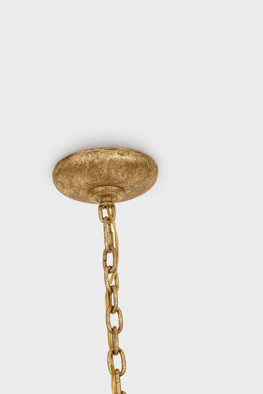 Amalfi 41" Chandelier in Milano Gold with Linen Shades - Image 5