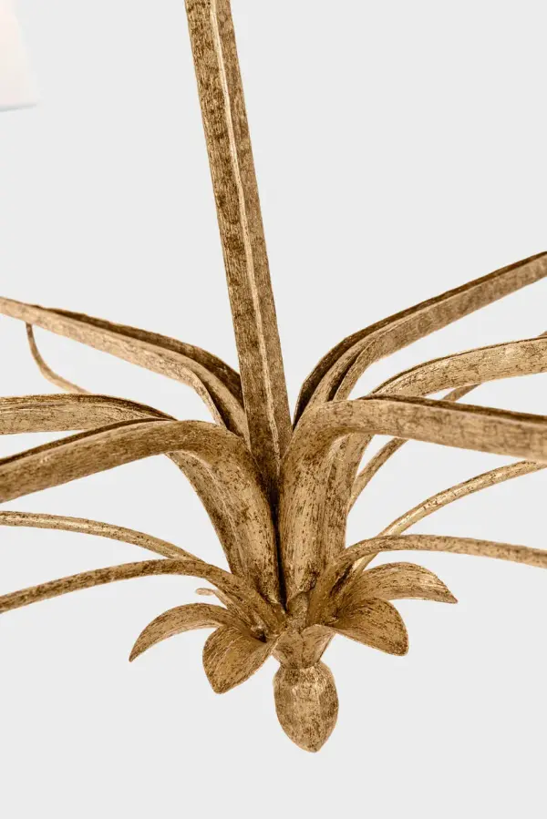Amalfi 41" Chandelier in Milano Gold with Linen Shades - Image 7