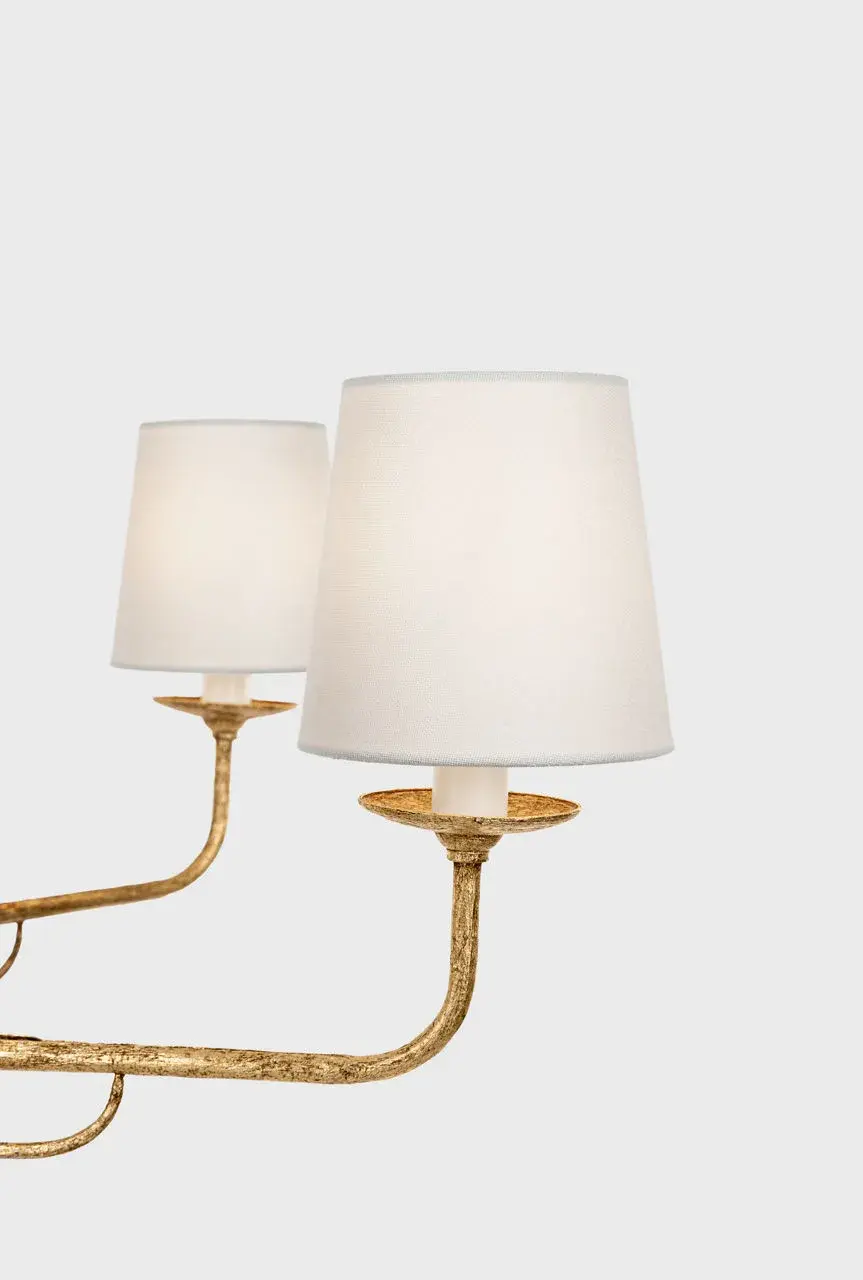 Amalfi 41" Chandelier in Milano Gold with Linen Shades - Image 9