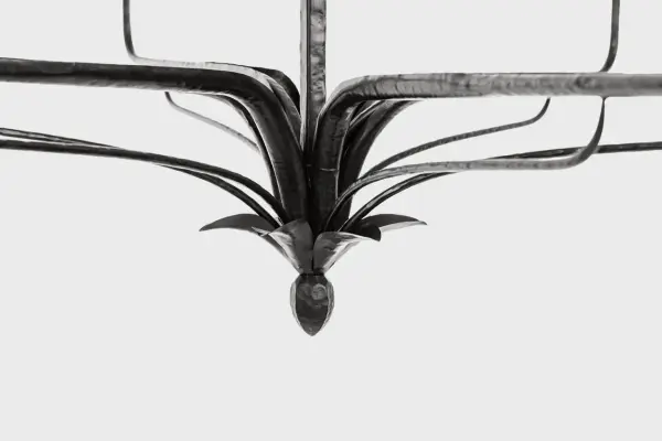 Amalfi 41" Chandelier in Waxed Black with Linen Shades - Image 6