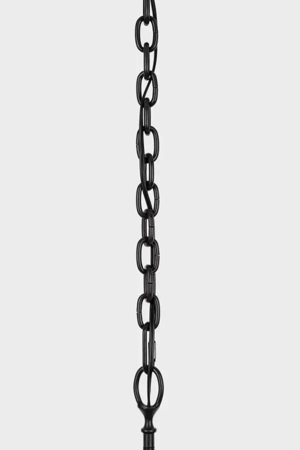 Amalfi 41" Chandelier in Waxed Black with Linen Shades - Image 8