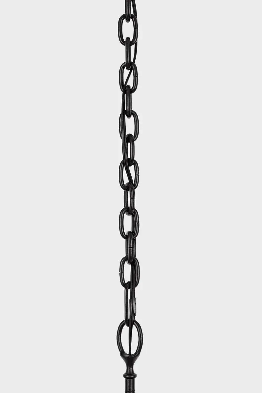 Amalfi 41" Chandelier in Waxed Black with Linen Shades - Image 8