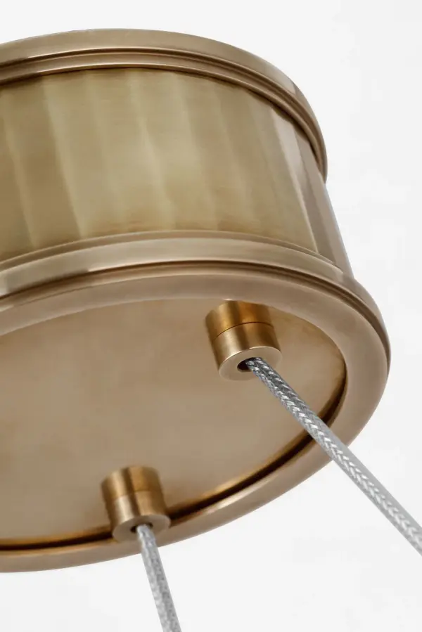 Iterna 30" Ring Chandelier in Antique-Burnished Brass with Alabaster - Image 4