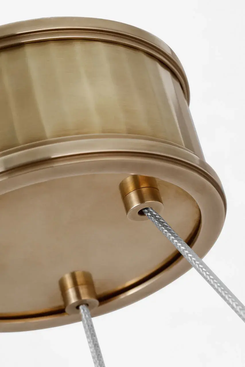 Iterna 30" Ring Chandelier in Antique-Burnished Brass with Alabaster - Image 4
