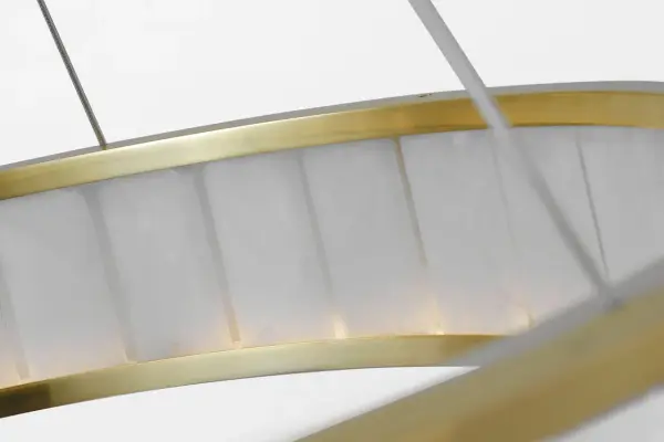 Iterna 30" Ring Chandelier in Antique-Burnished Brass with Alabaster - Image 5