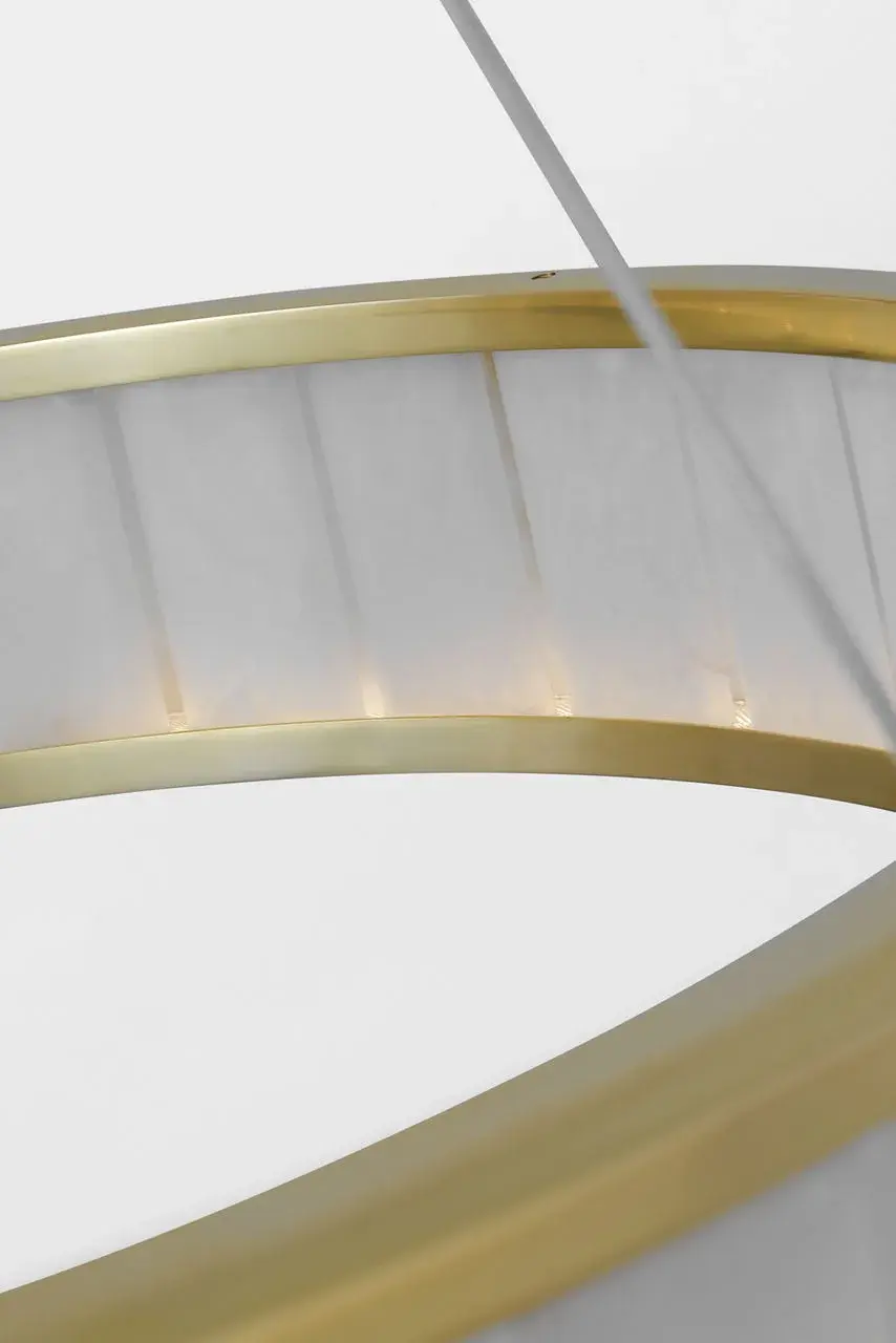 Iterna 30" Ring Chandelier in Antique-Burnished Brass with Alabaster - Image 8