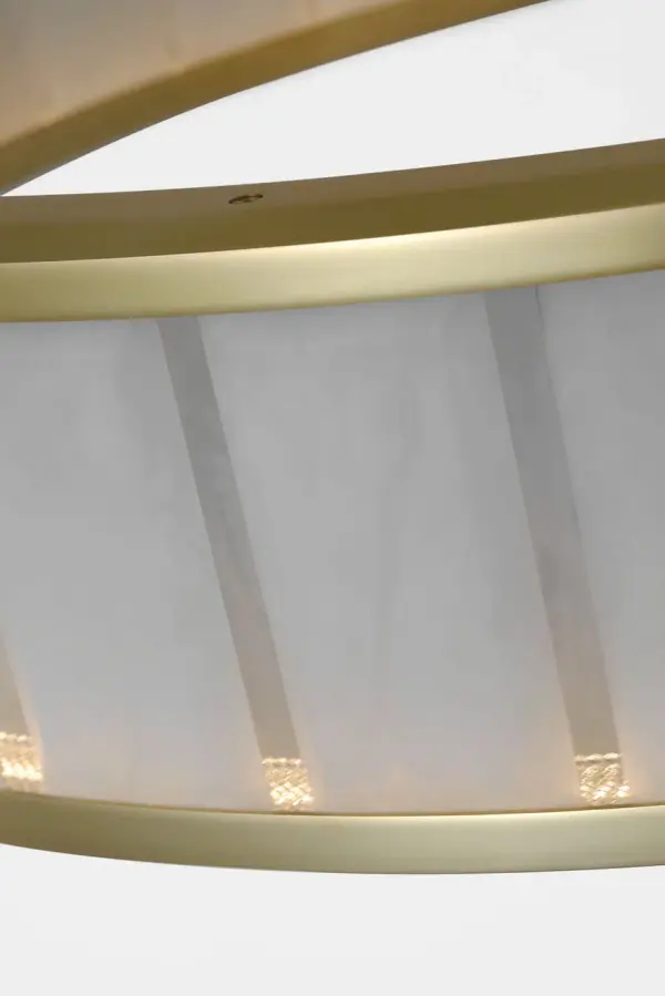 Iterna 30" Ring Chandelier in Antique-Burnished Brass with Alabaster - Image 9