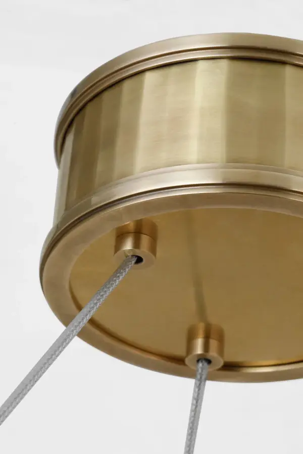 Iterna 40" Ring Chandelier in Antique-Burnished Brass with Alabaster - Image 7