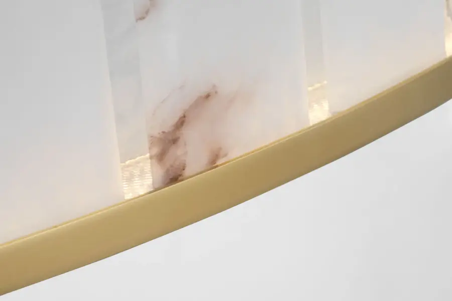 Iterna 40" Ring Chandelier in Antique-Burnished Brass with Alabaster - Image 10
