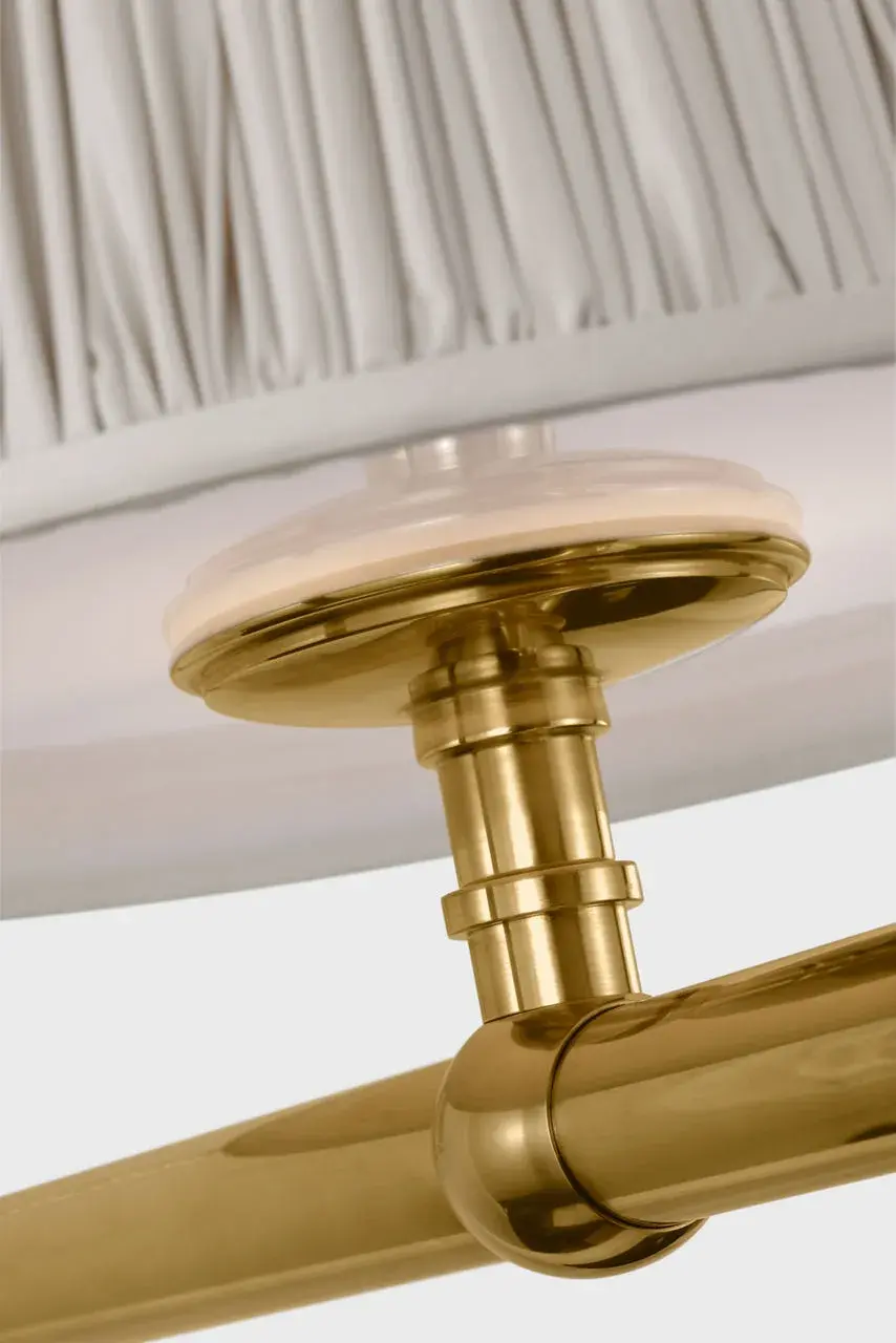 Elegant Linear Chandelier with Timeless Brass Finish and Silk Shades - Image 3