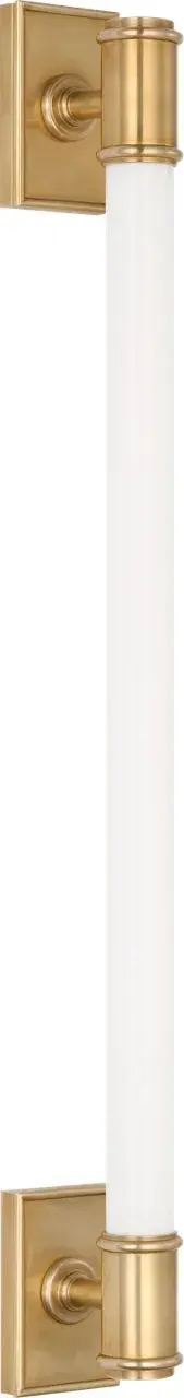 Owen 30" Linear Bath Light in Antique-Burnished Brass with White Glass - Image 1
