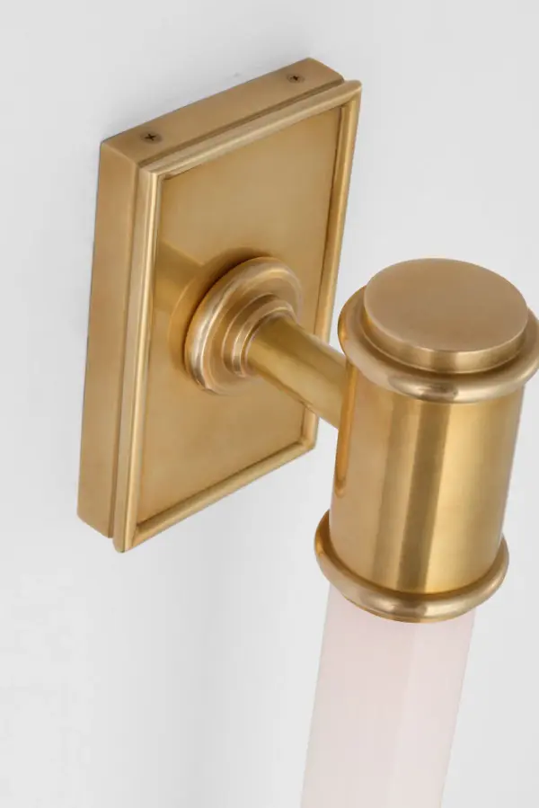Owen 30" Linear Bath Light in Antique-Burnished Brass with White Glass - Image 3