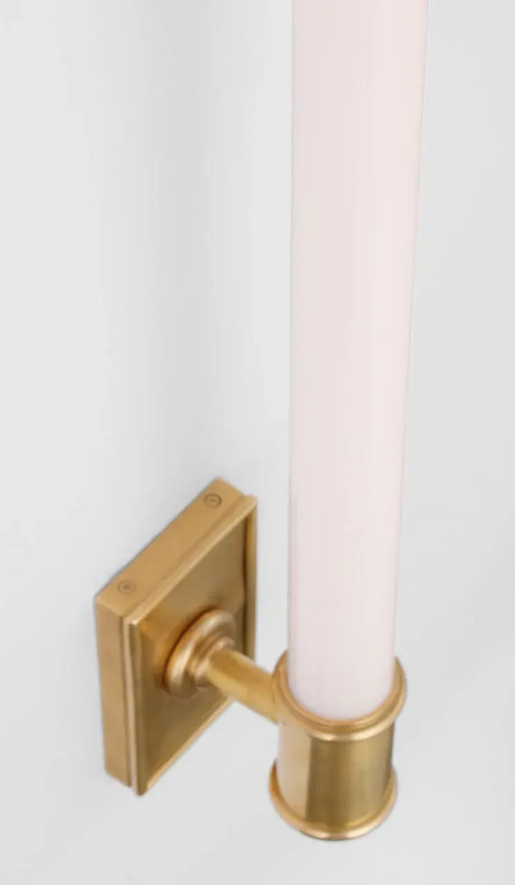 Owen 30" Linear Bath Light in Antique-Burnished Brass with White Glass - Image 4