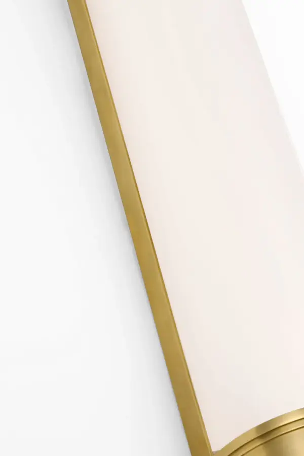 The Marden 30" Salon Bath Sconce combines classic salon styling with transitional elegance. Its antique-burnished brass finish and white glass shades deliver sophisticated illumination perfect for vanity areas. - alternate view