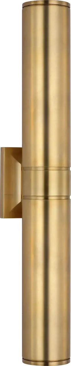 Sophisticated 28" Canister Wall Light with Warm Brass Finish