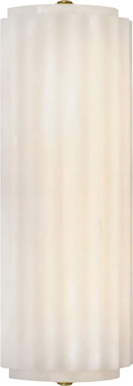The Madden sconce combines natural alabaster with antique-burnished brass for a sophisticated linear profile. Its fluted design adds texture and visual interest while providing soft, diffused lighting ideal for intimate spaces. - alternate view