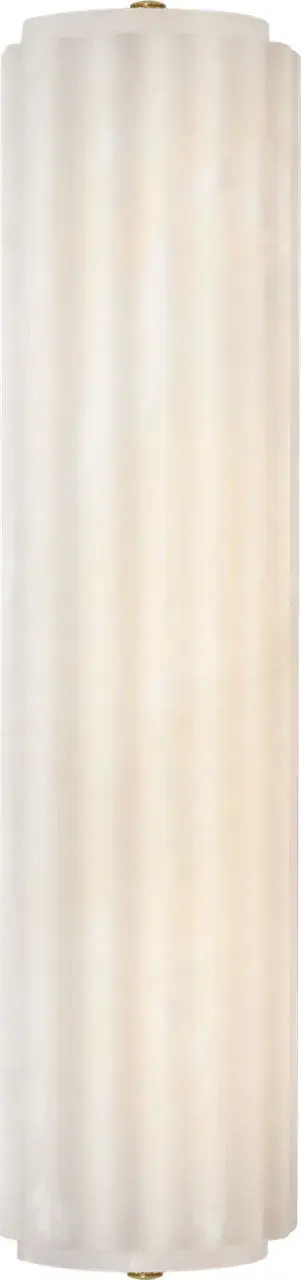 The Madden sconce combines fluted alabaster with antique-burnished brass for a sophisticated linear profile. Its 19-inch width makes it ideal for vanity lighting or flanking mirrors, delivering warm ambient light with timeless elegance. - alternate view