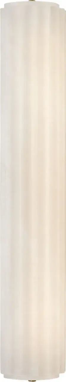 The Madden 25" sconce combines timeless elegance with modern linear design. Its fluted alabaster shade creates beautiful ambient lighting while the antique-burnished brass finish adds warmth and sophistication to any space. - alternate view