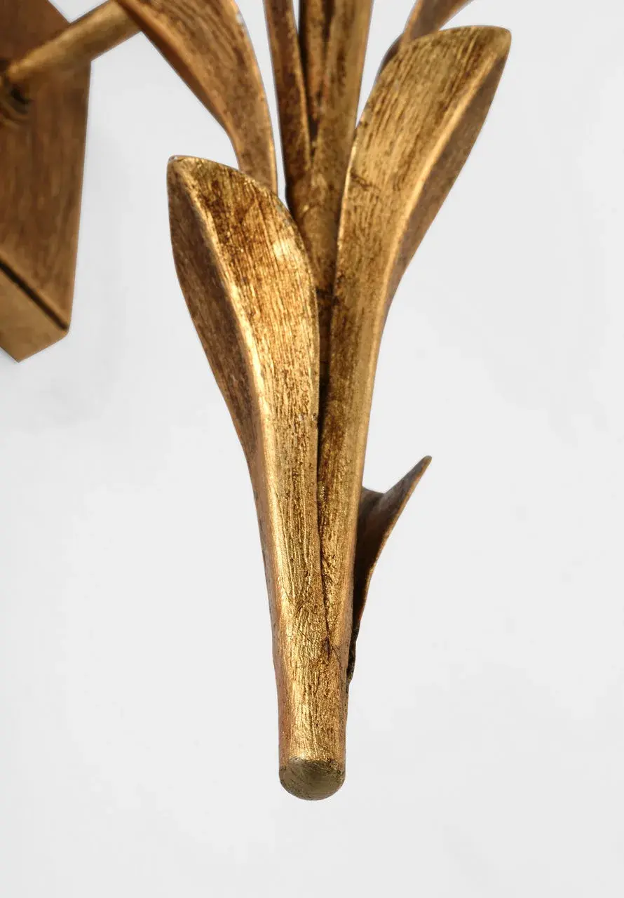Provenz 20" Tail Sconce in French Gild with Linen Shade - Image 2