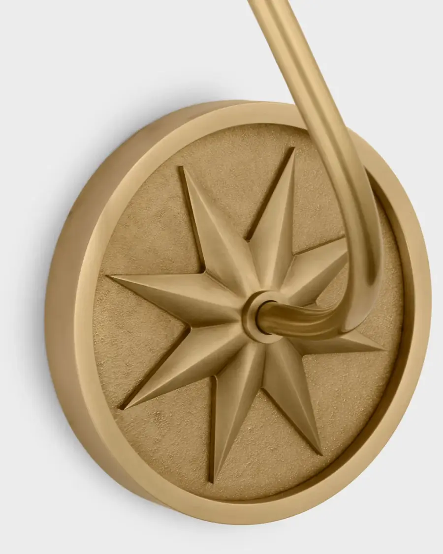 Polaris 15" Sconce in Antique-Burnished Brass with Linen Shade - Image 4