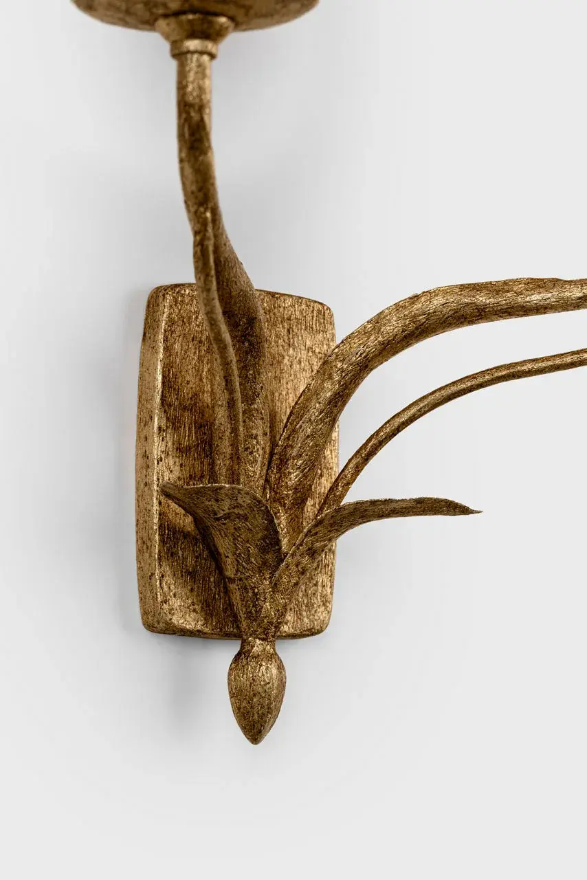 Elegant Double Sconce with Warm Gold Finish and Soft Linen Shades - Image 5