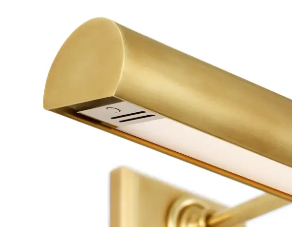 The Cabinet Maker 18" Picture Light combines traditional elegance with modern cordless convenience. Its antique-burnished brass finish adds warmth while illuminating artwork without visible wiring.