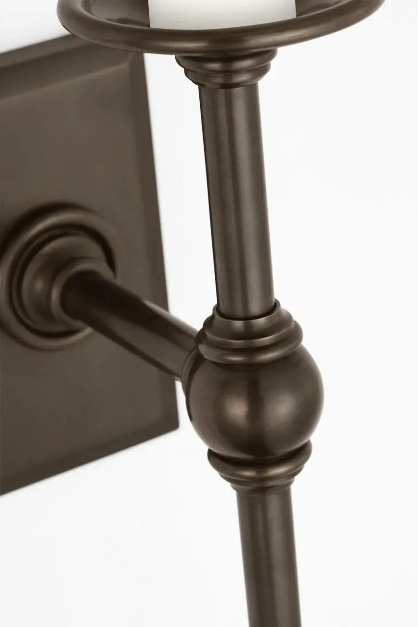 Classic 19" Tail Sconce in Bronze with Linen Shades - Image 3