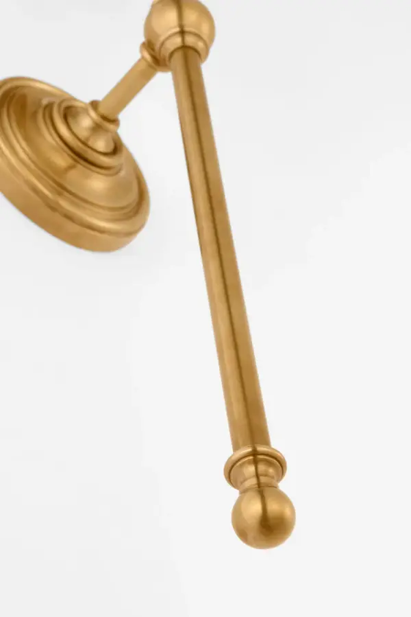 Classic 27" Tail Sconce in Antique-Burnished Brass with Linen Shade - Image 6