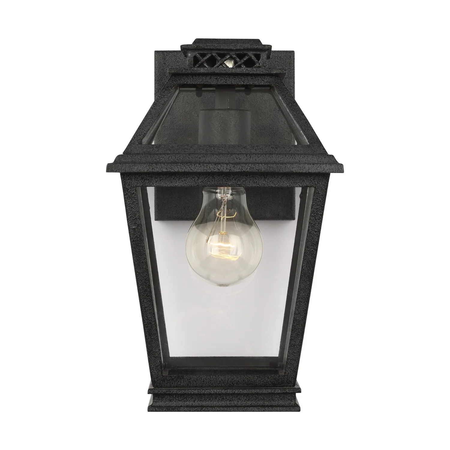 Falmouth One Light Outdoor Wall Lantern in Dark Weathered Zinc