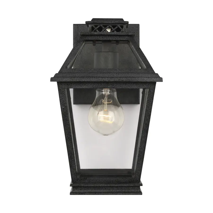 Falmouth One Light Outdoor Wall Lantern in Dark Weathered Zinc