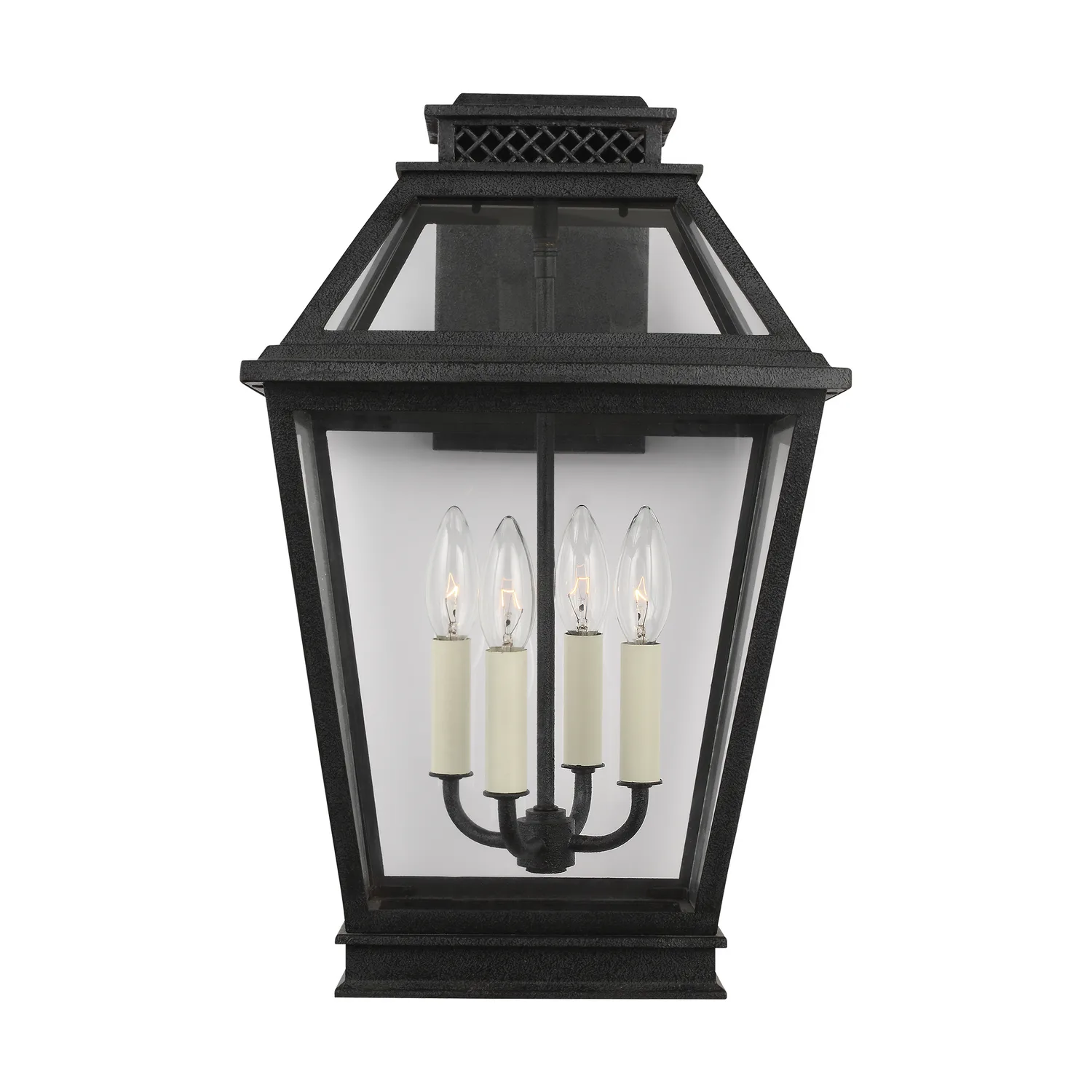 Falmouth Four Light Outdoor Wall Lantern in Dark Weathered Zinc