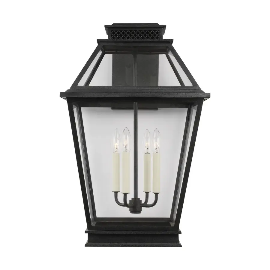 Falmouth Four Light Outdoor Wall Lantern in Dark Weathered Zinc