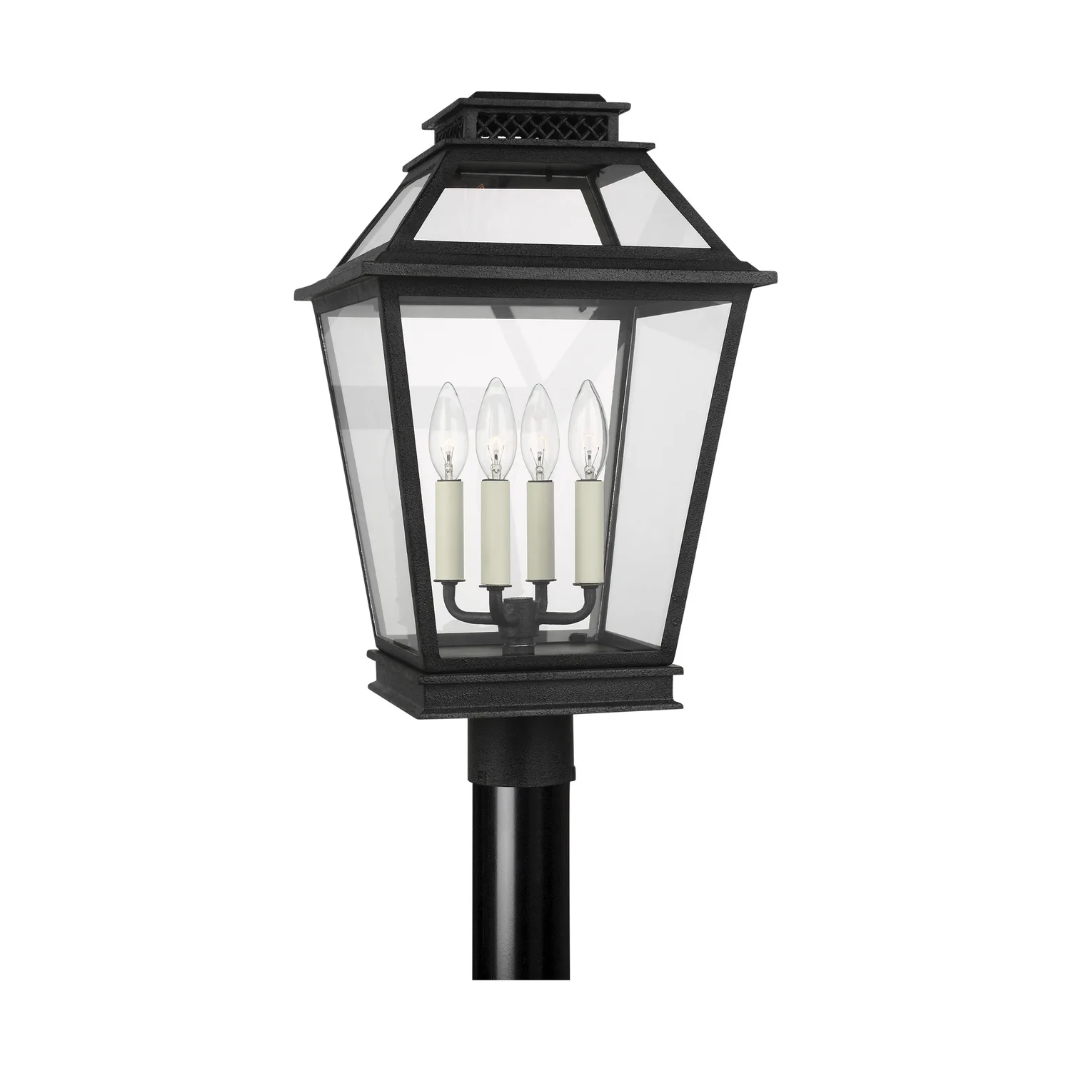 Falmouth Four Light Post Lantern in Dark Weathered Zinc