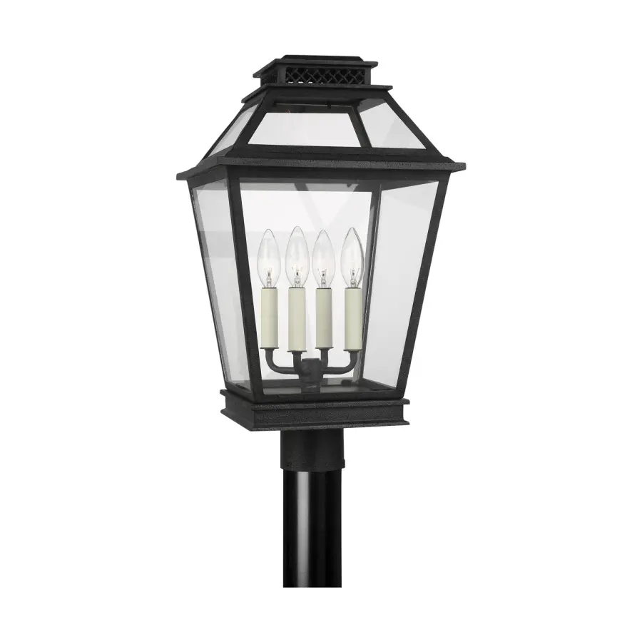 Falmouth Four Light Post Lantern in Dark Weathered Zinc