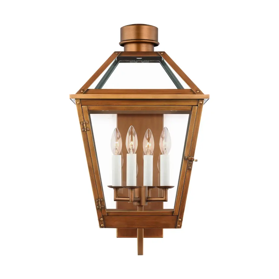 Hyannis Four Light Outdoor Lantern in Natural Copper