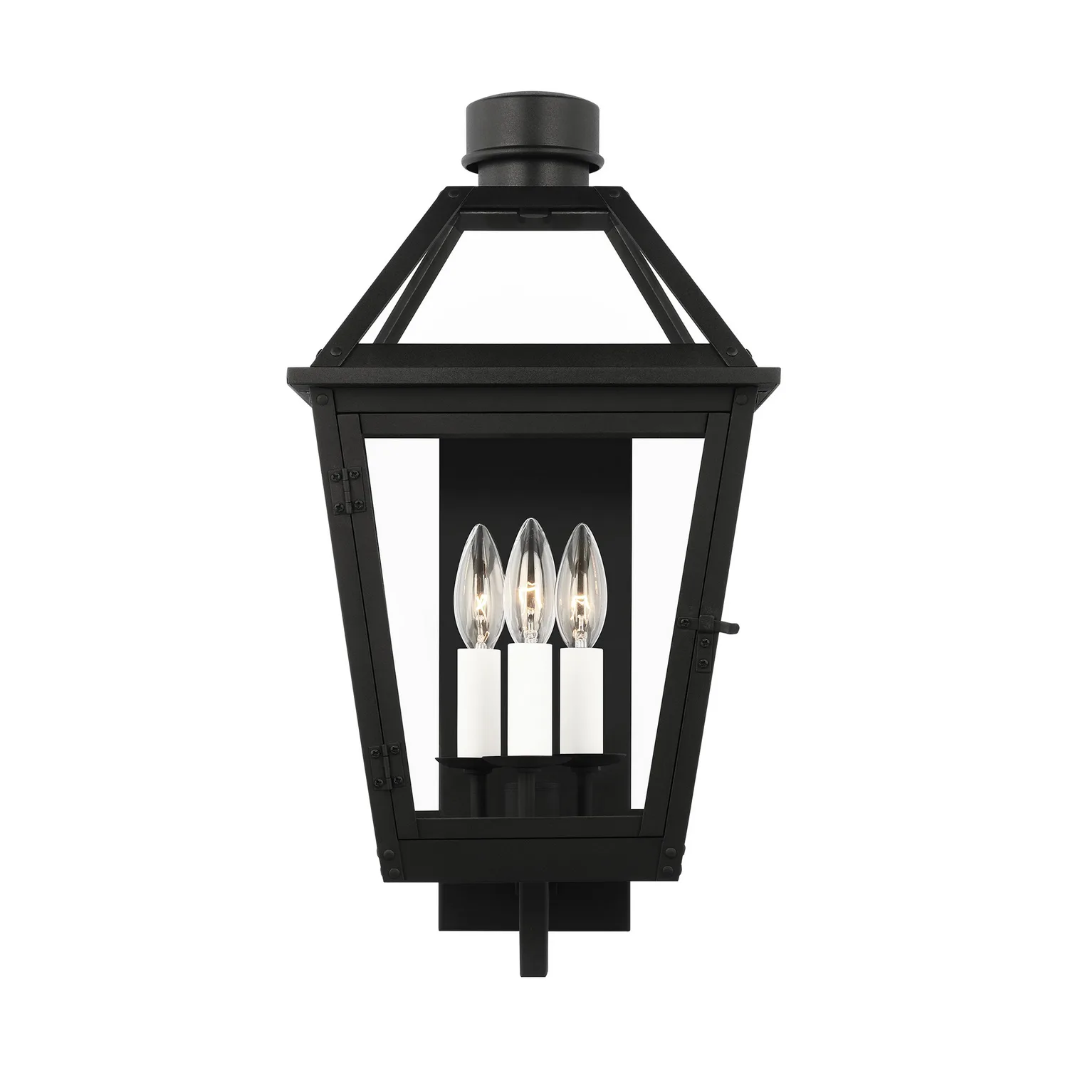 Hyannis Three Light Outdoor Wall Lantern in Textured Black