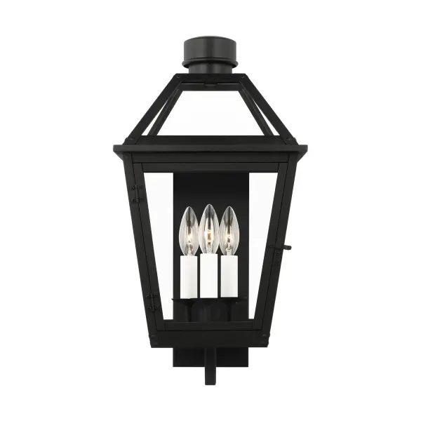 Hyannis Three Light Outdoor Wall Lantern in Textured Black