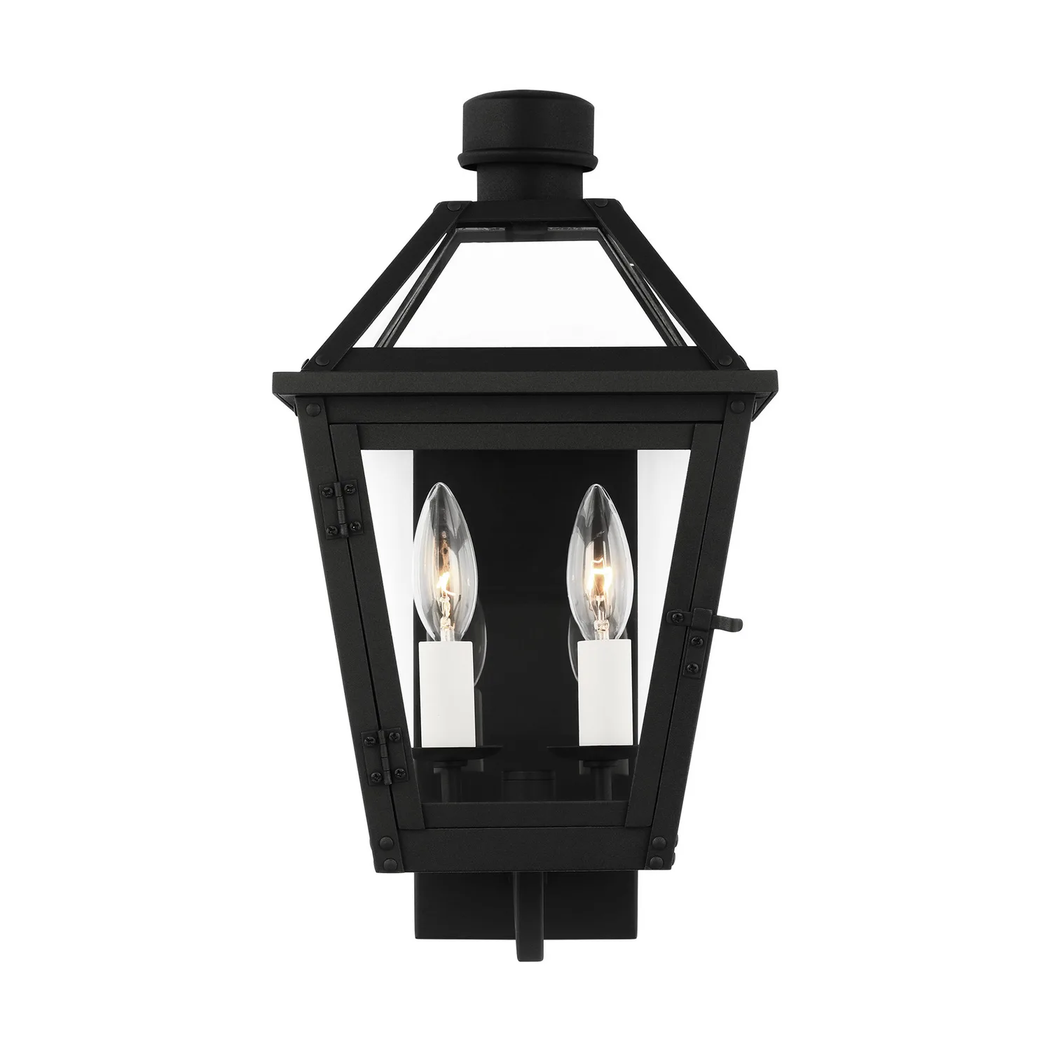Hyannis Two Light Outdoor Wall Lantern in Textured Black