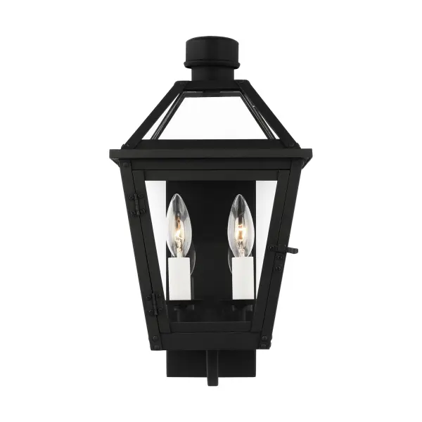 Hyannis Two Light Outdoor Wall Lantern in Textured Black