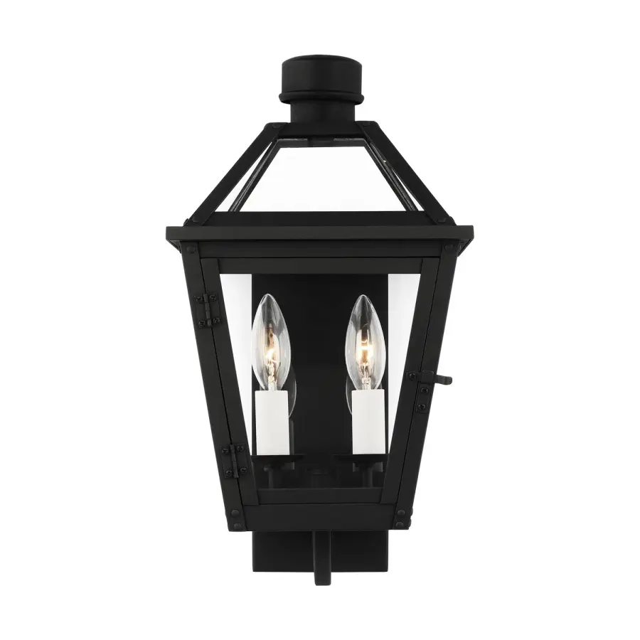 Hyannis Two Light Outdoor Wall Lantern in Textured Black