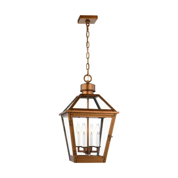 Hyannis Four Light Outdoor Pendant in Natural Copper