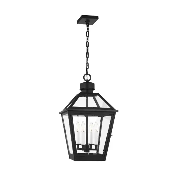 Hyannis Four Light Outdoor Pendant in Textured Black