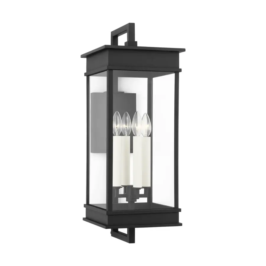 Cupertino Four Light Outdoor Wall Sconce in Textured Black