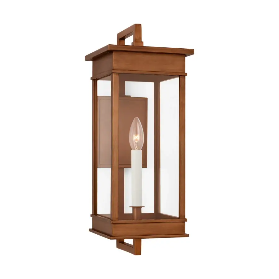 Cupertino One Light Wall Lantern in Natural Copper