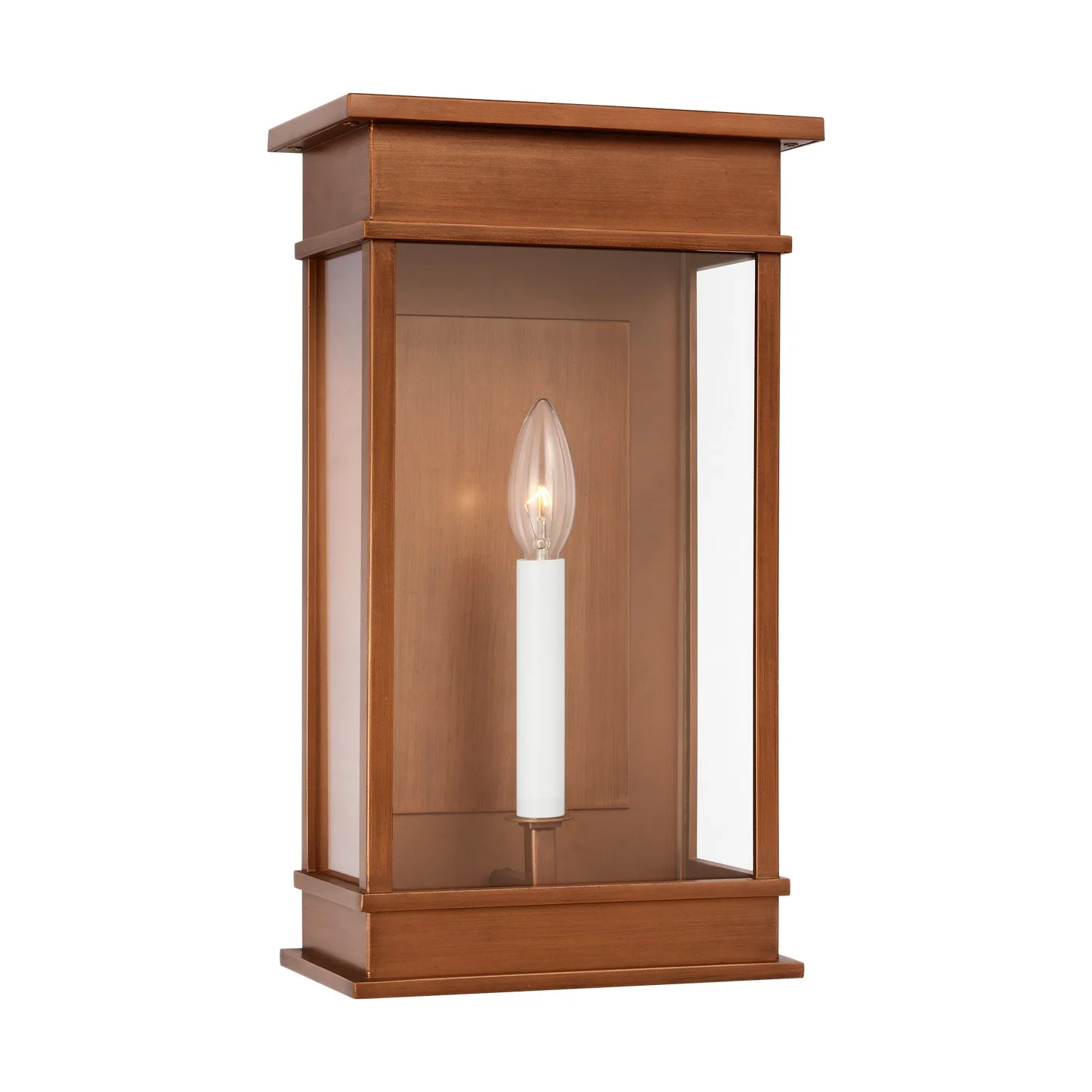 Cupertino One Light Wall Lantern in Natural Copper