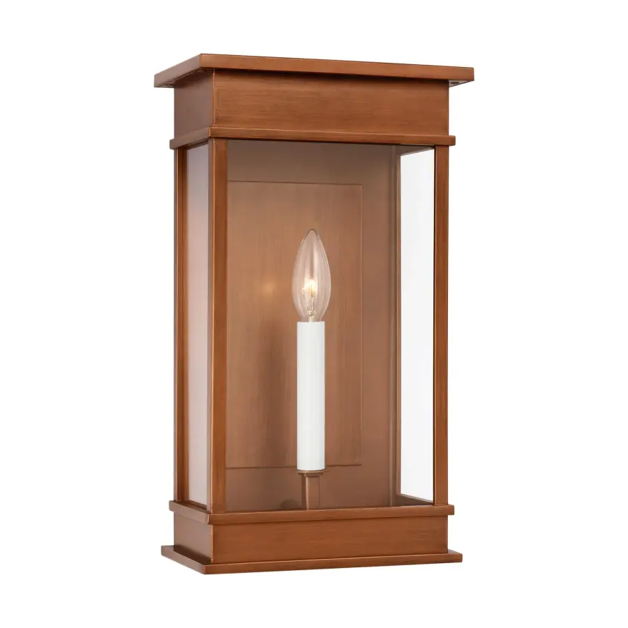 Cupertino One Light Wall Lantern in Natural Copper