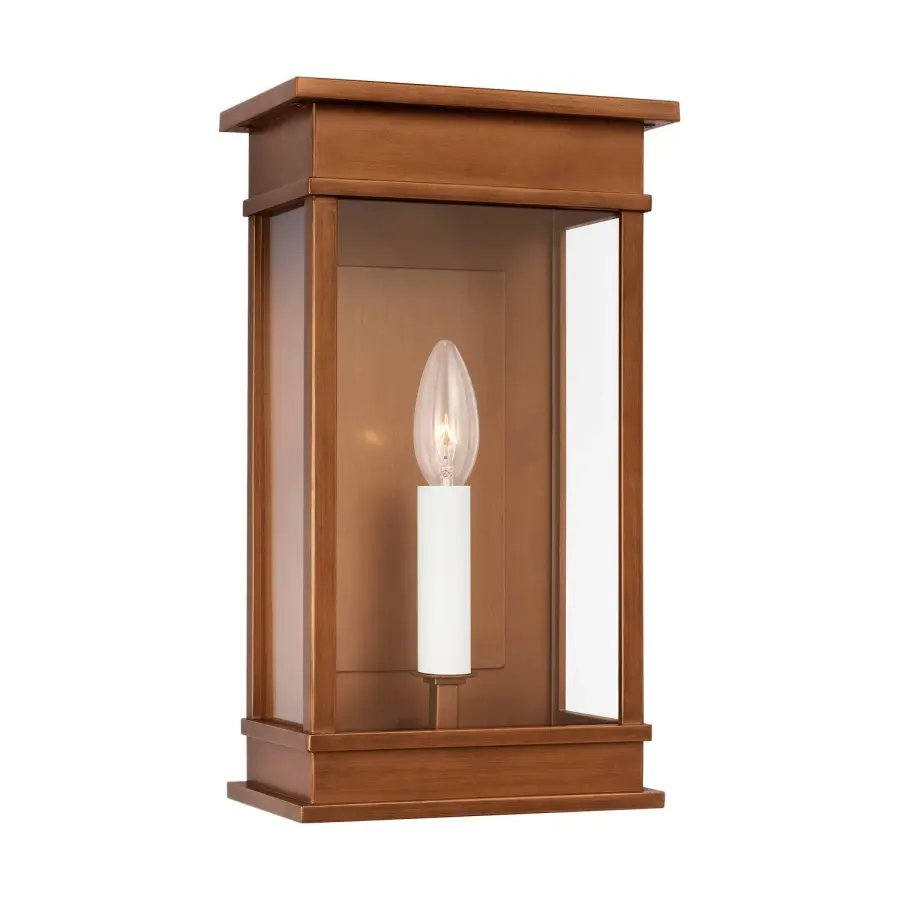 Cupertino One Light Wall Lantern in Natural Copper