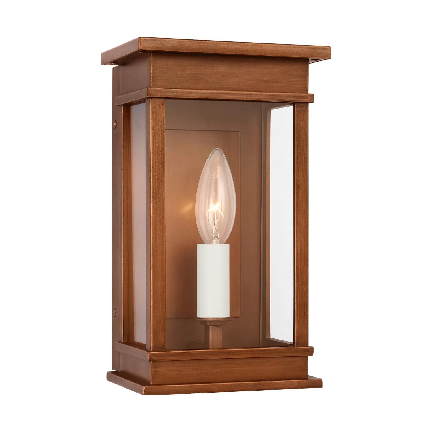 Cupertino One Light Wall Lantern in Natural Copper