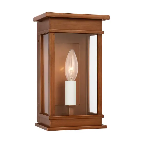 Cupertino One Light Wall Lantern in Natural Copper