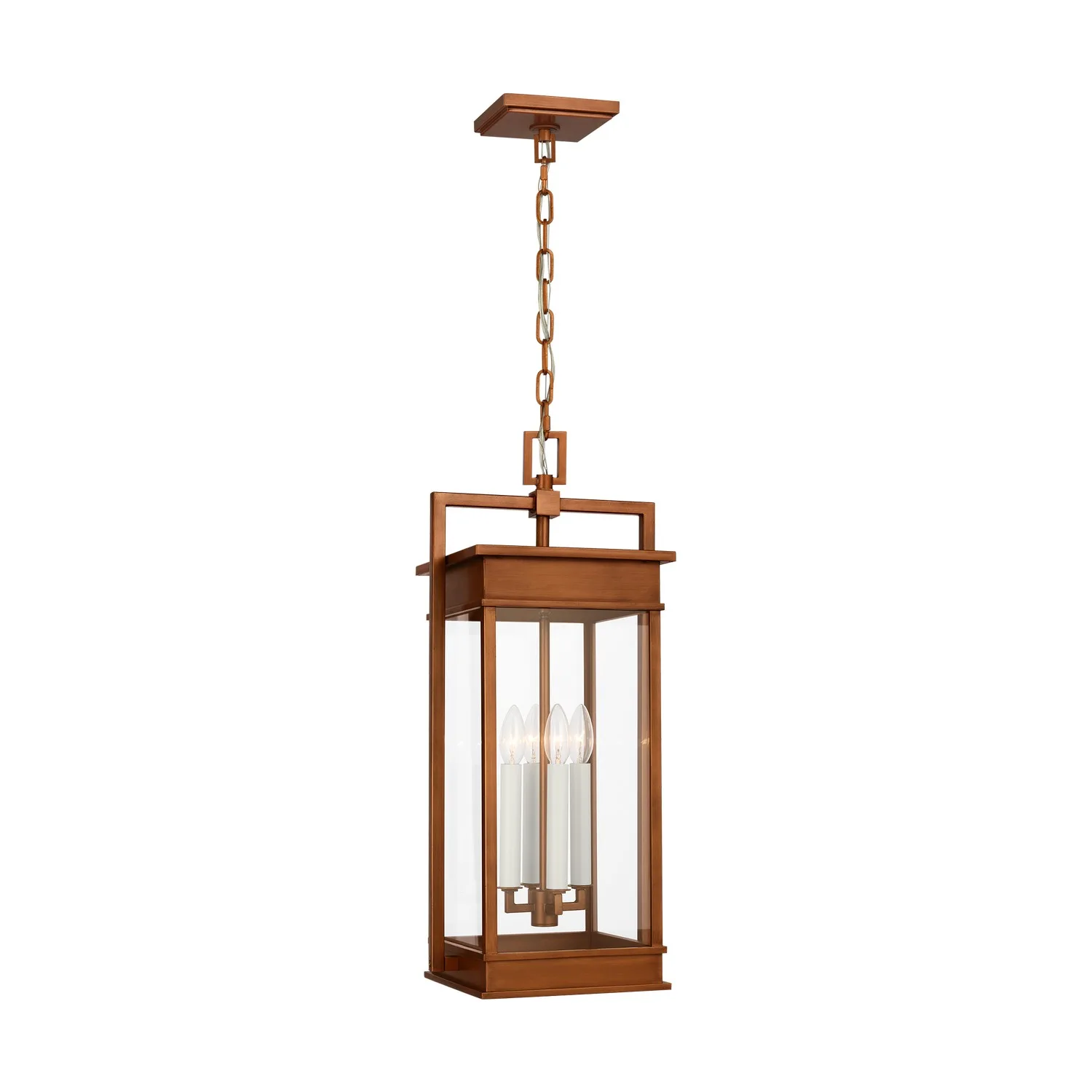 Cupertino Four Light Outdoor Pendant in Natural Copper